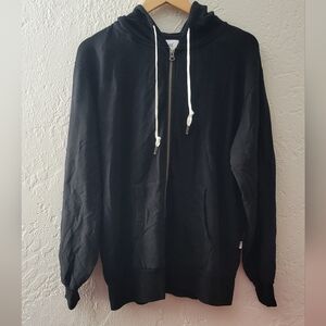 Feat Black Zip Up Hoodie Jacket Size Medium